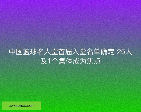 中国篮球名人堂首届入堂名单确定 25人及1个集体成为焦点 中国篮球名人堂首届入堂名单确定 25人及1个集体成为焦点